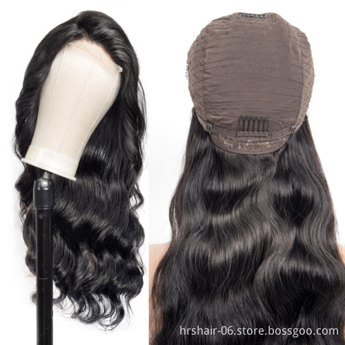 Natural Color Body Wave Glueless Wig 4x4 Transparent Hair Wig For Black Women 100% Raw Brazilian Human Hair Lace Front Wig